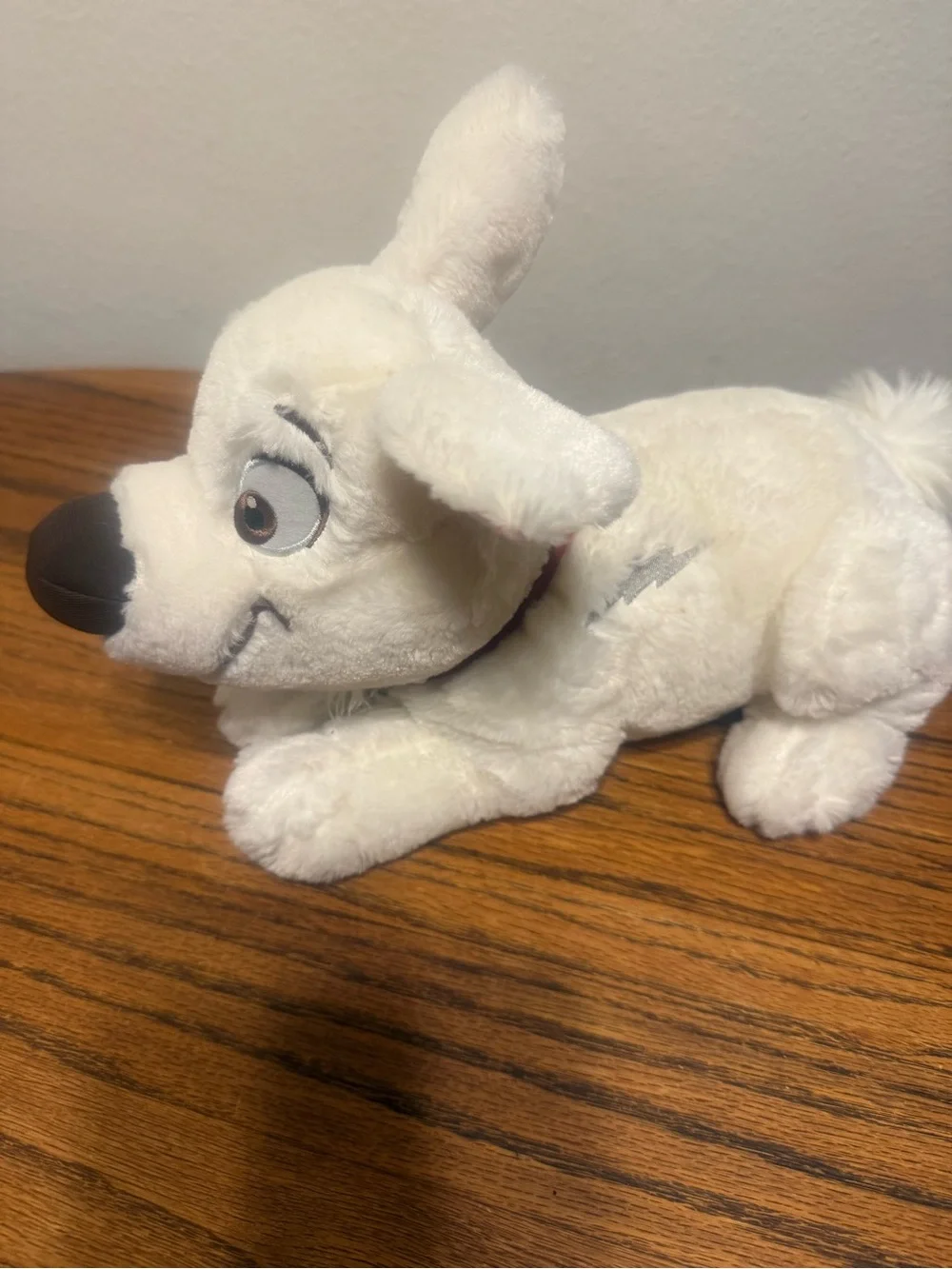 Disneys bolt laying down white dog plush Disney store rare